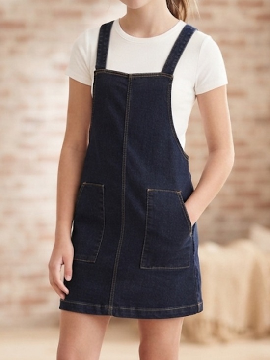 Tinseltown Other - Tinseltown Dark Blue Denim Overall Dress for Girls fits Junior medium